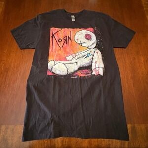 Korn Voodoo Doll Graphic Band T-Shirt Black Nu Metal Rock Tee Next Level Size S